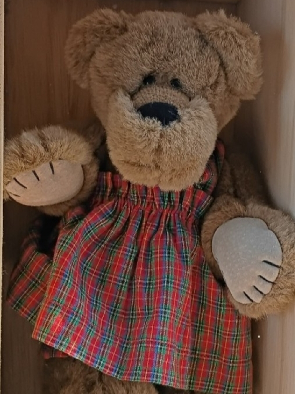 Vintage 1993 Bonita Bears Tessica Medium Plush #4793/7500 Applause Wood Box